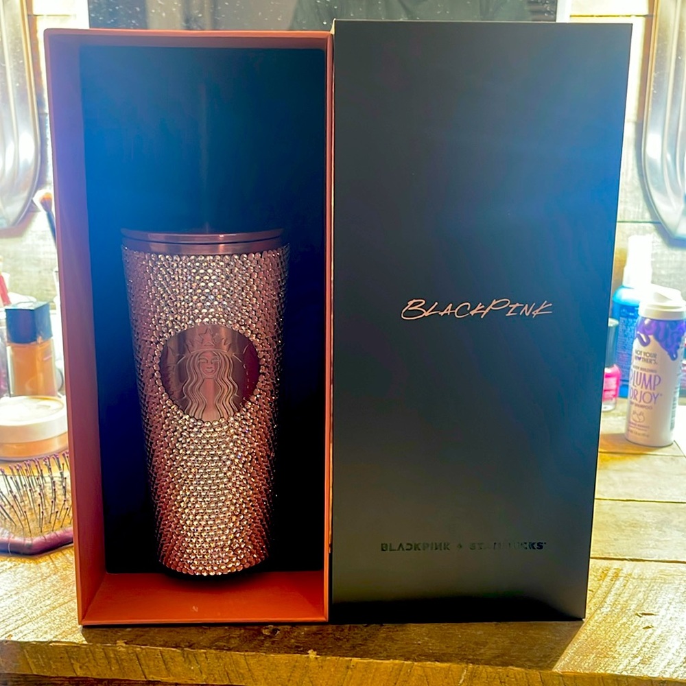 Starbucks, black and pink cup